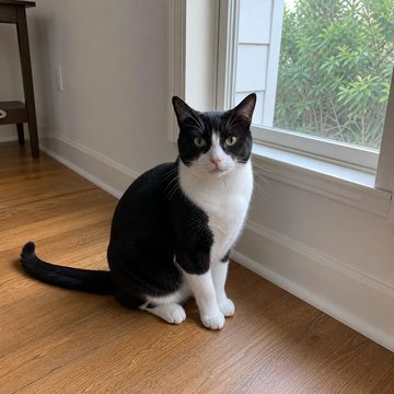 入力に使ったハチワレの猫の写真